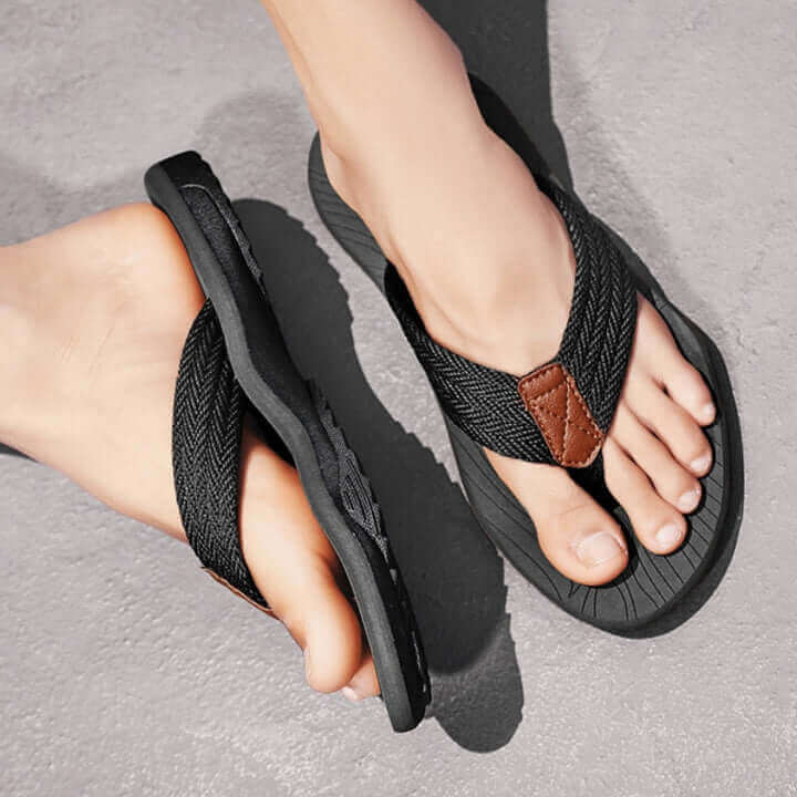 Chinelo Ortopédico Antiodor Com Fibras Confort Preto