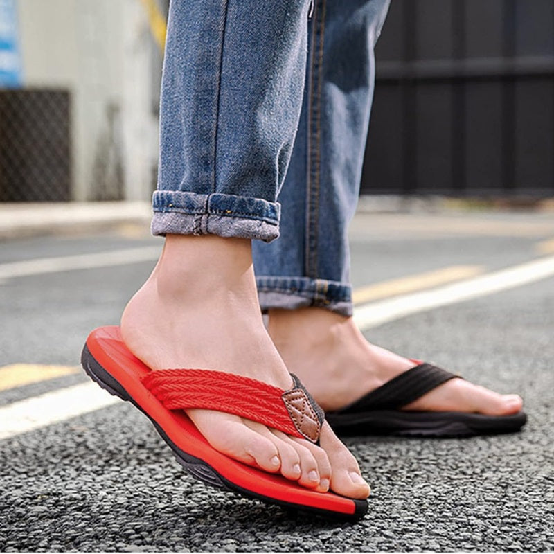 Chinelo Ortopédico Antiodor Com Fibras Confort Vermelho