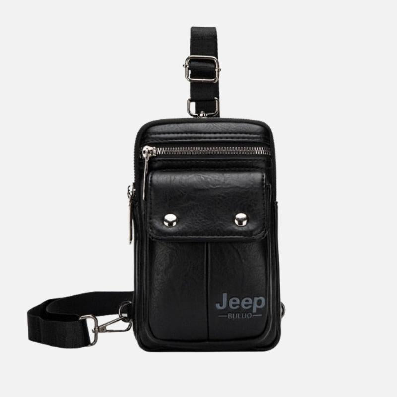 Bolsa Pochete JEEP de Couro Pequena Masculina Transversal