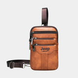 Bolsa JEEP de Couro Multiuso Transversal Pequena Peito e Ombro