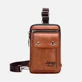 Bolsa Pochete JEEP de Couro Pequena Masculina Transversal